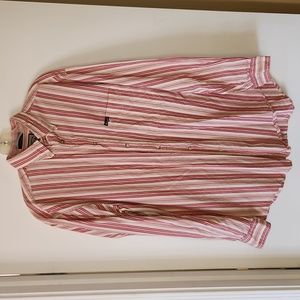 Faconnable Red and White Striped Dress Shirt